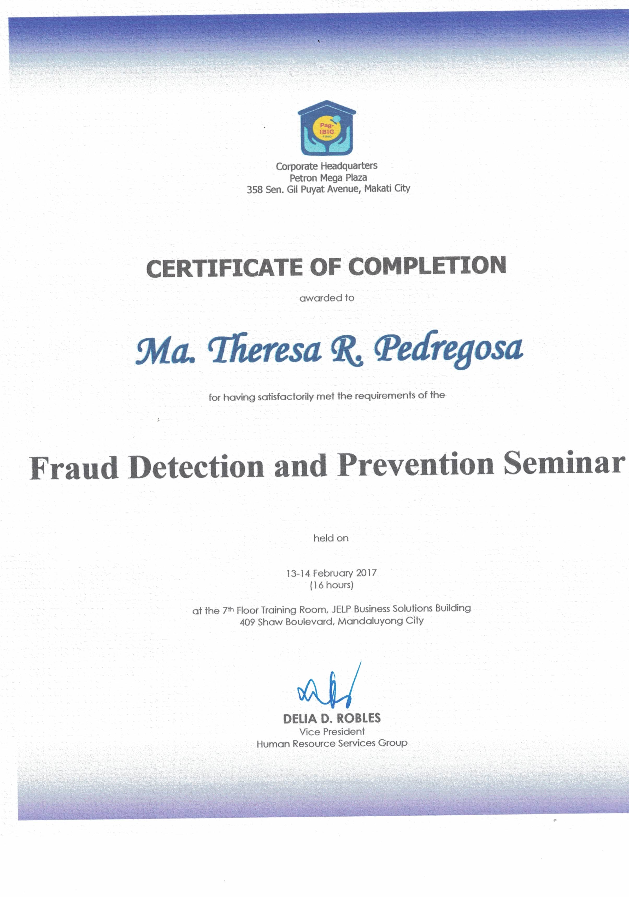 Fraud Detection and Prevention Seminar