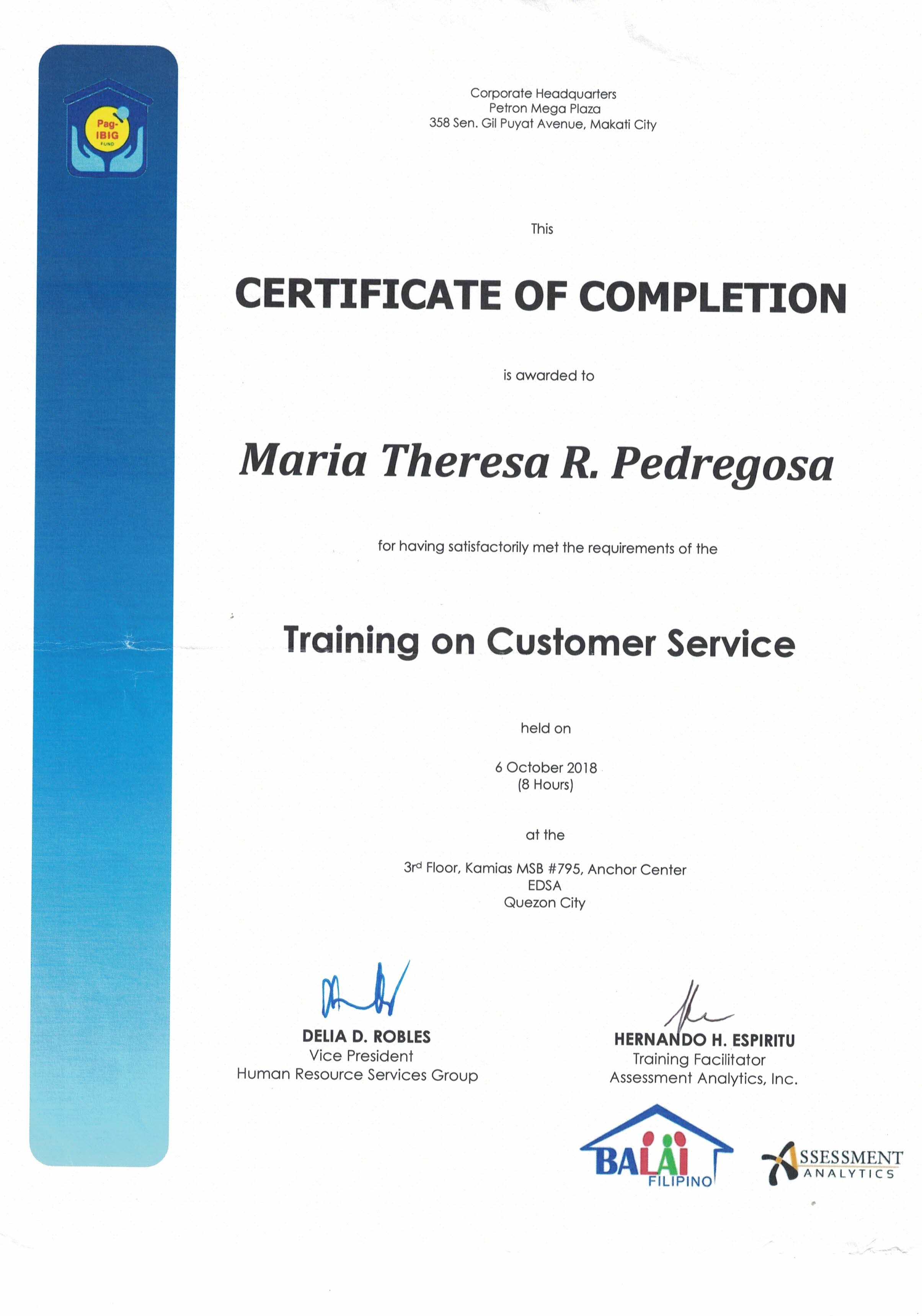 Training on Customer Service