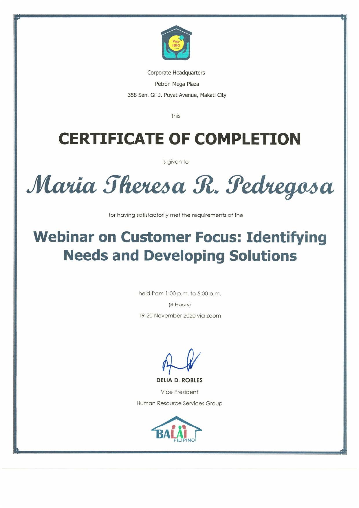 Webinar on Customer Focus