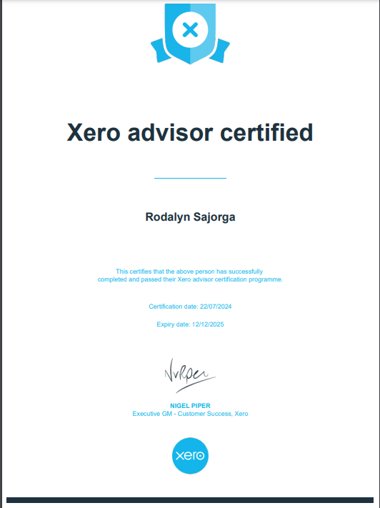 Xero Advisor Certificate