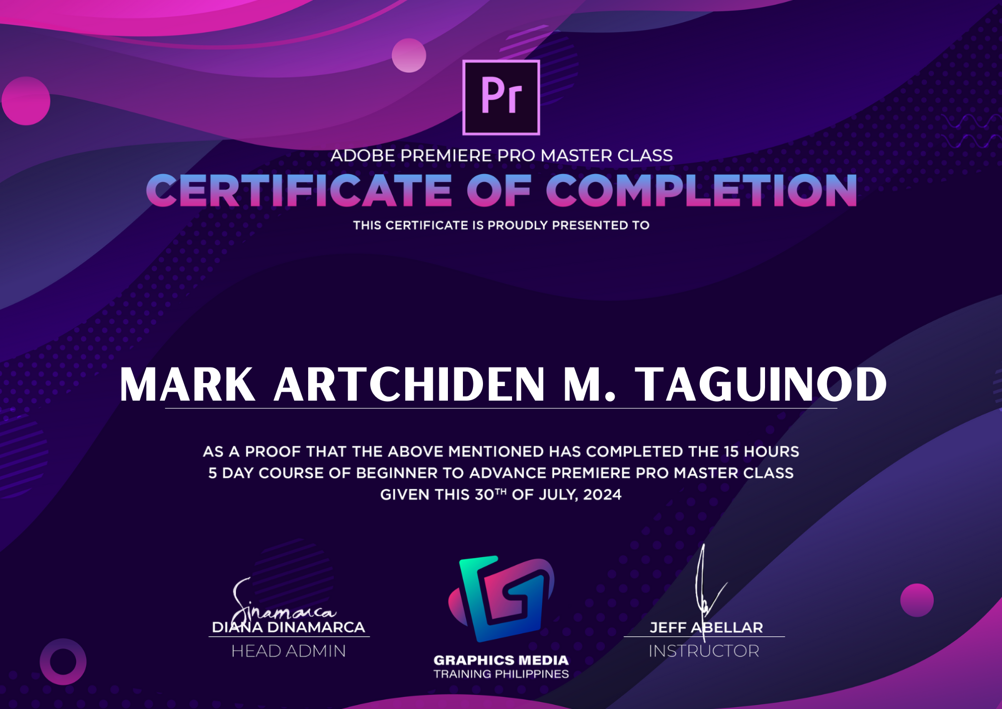 Adobe Premiere Pro Master Class Certificate