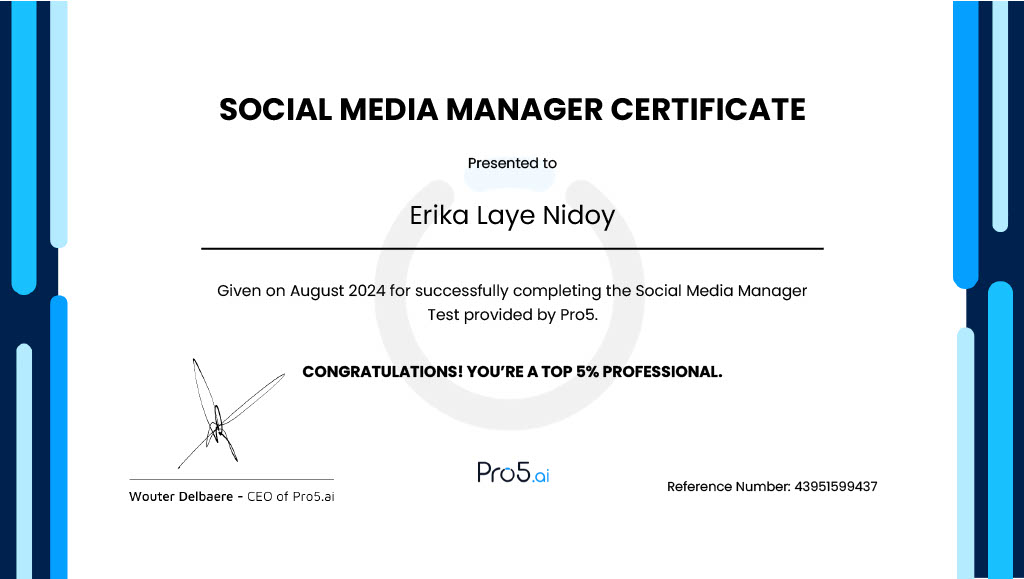 Social Media Manager Cerificate