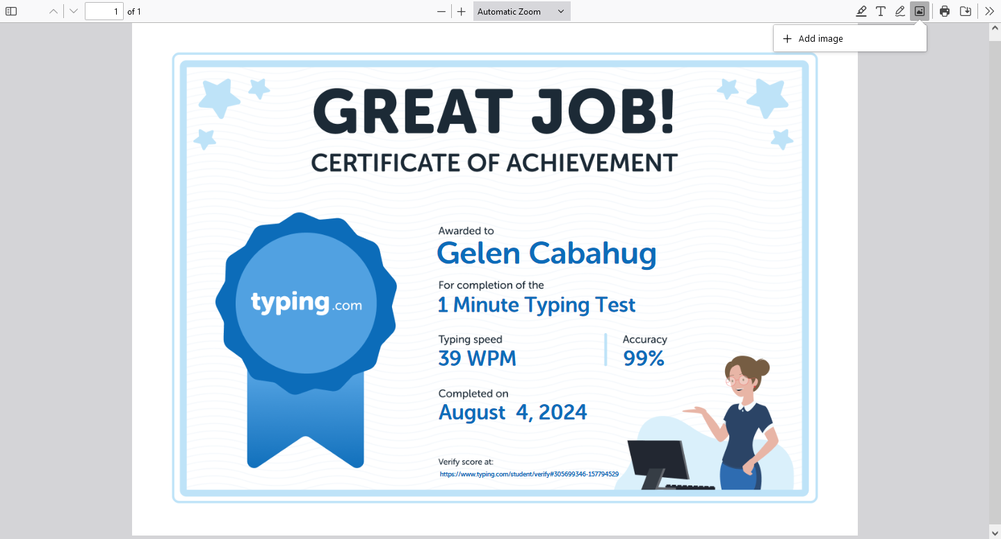 Typing test