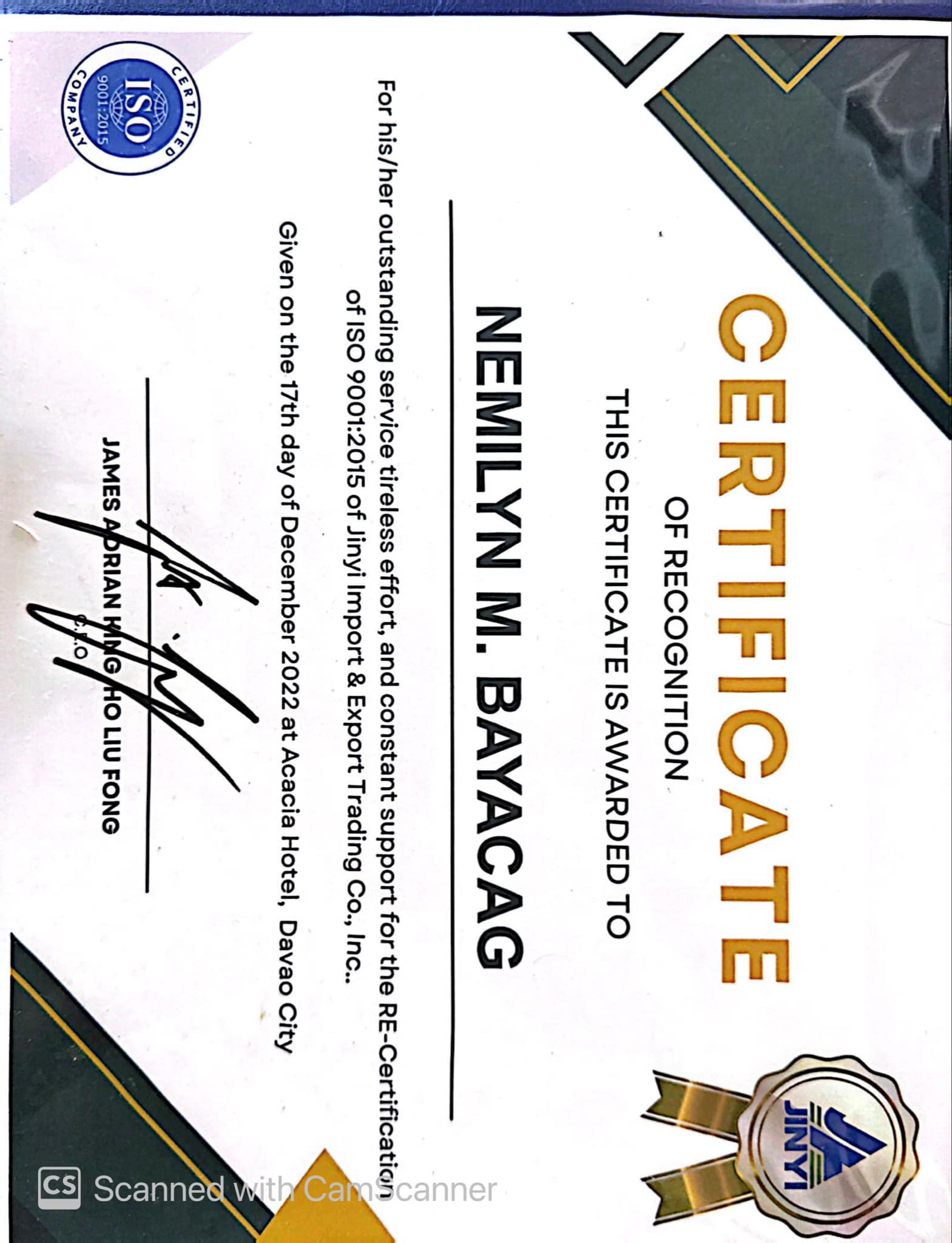 ISO Certification