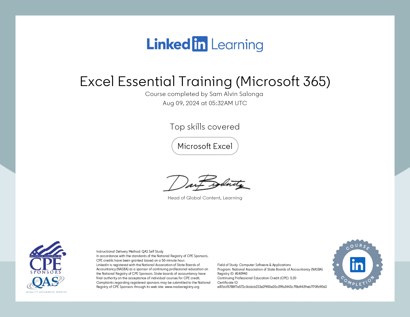 Excel Essential Training Microsoft 365 by National Association of State Boards of Accountancy (NASBA)