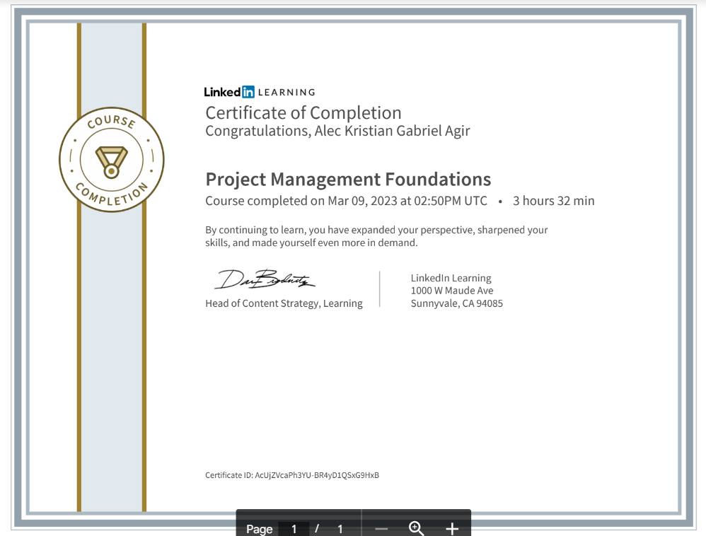 Project Management Foundations LinkedIn