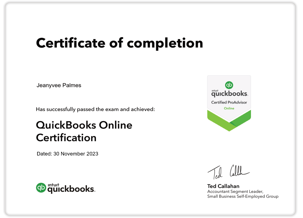 Quickbooks Pro Advisor 2023