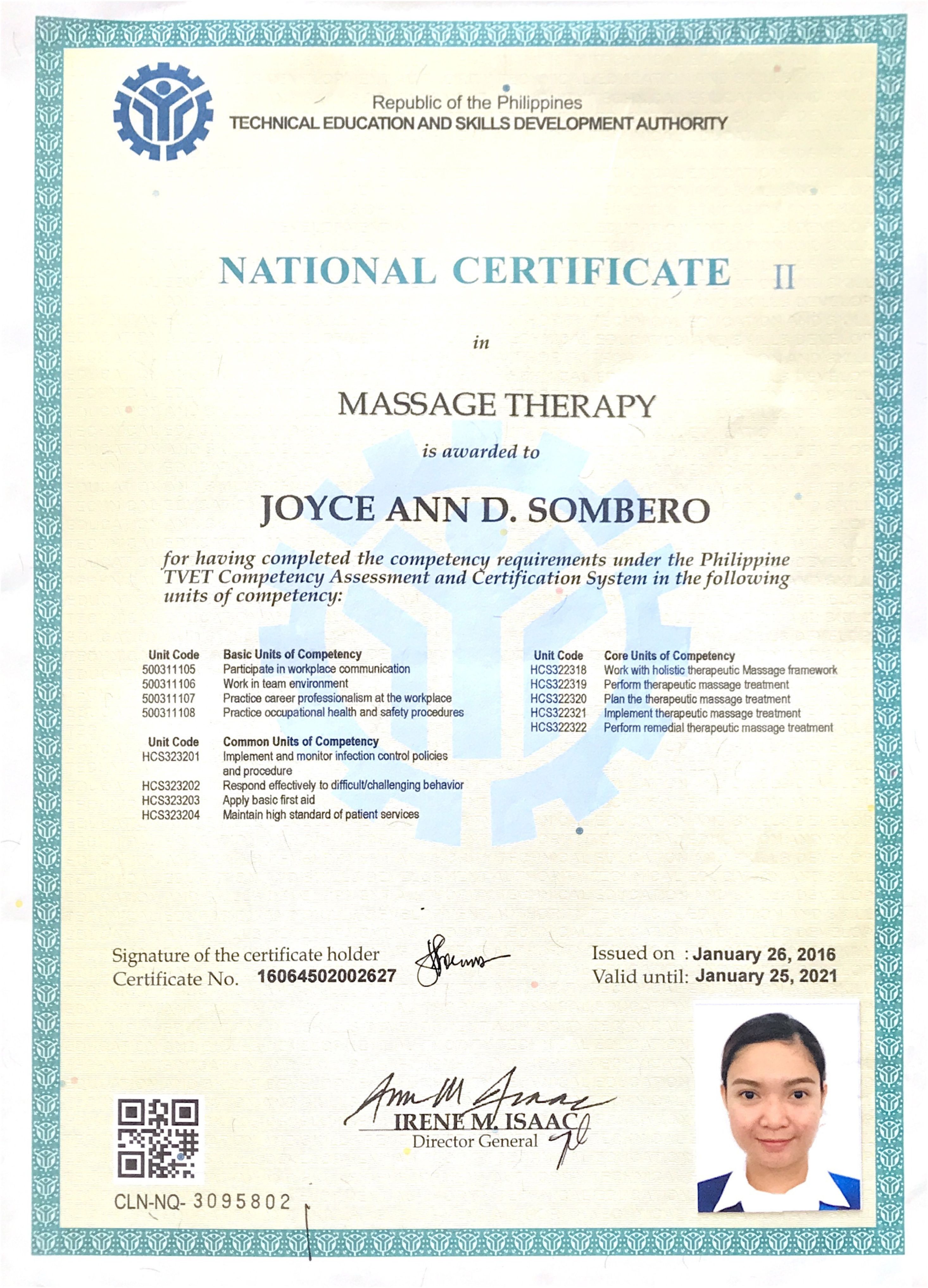 TESDA National Certificate II