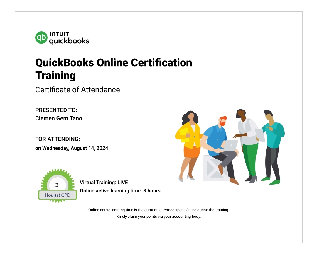 QuickBooks Online Training Certificate