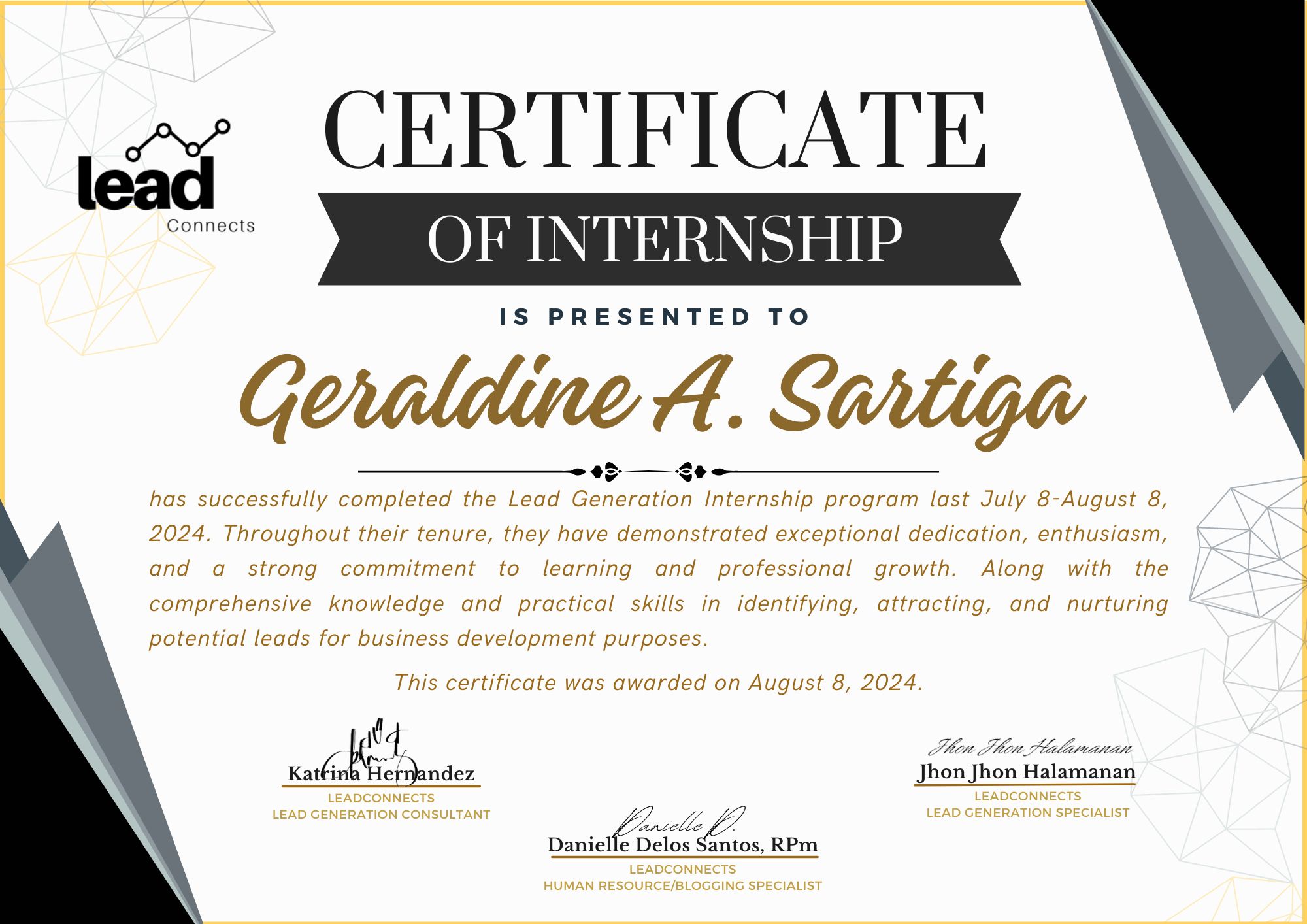 CERTIFICATE OF INTERNSHIP