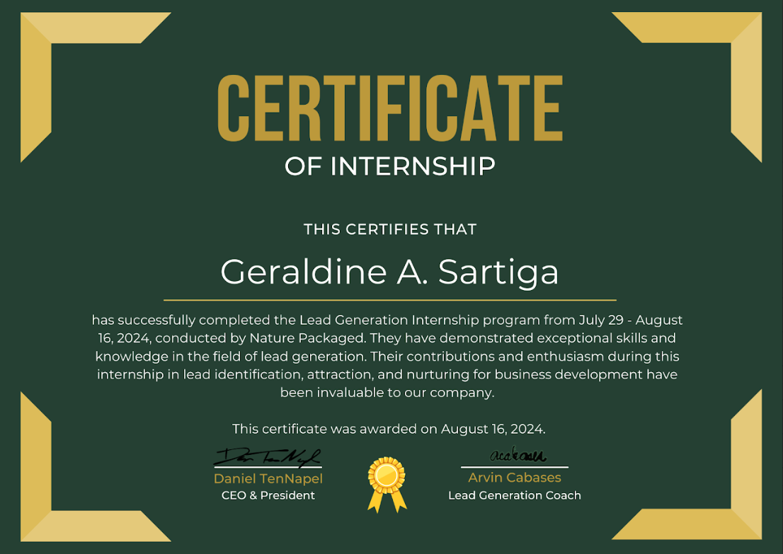 CERTIFICATE OF INTERNSHIP