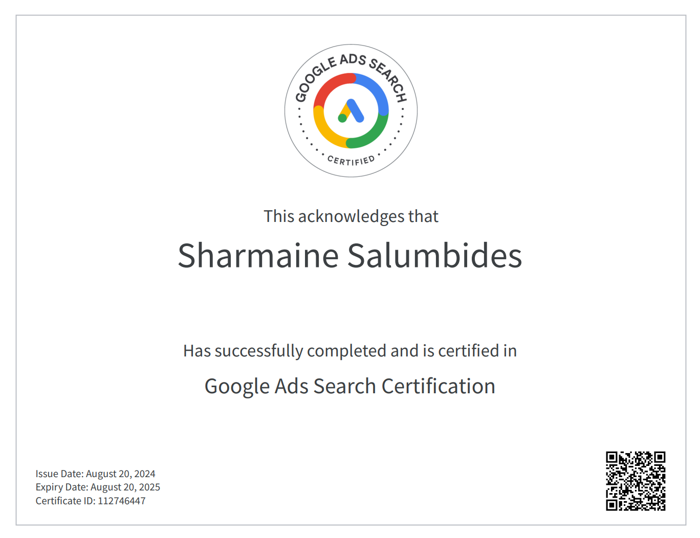 Google Ads Search Certification