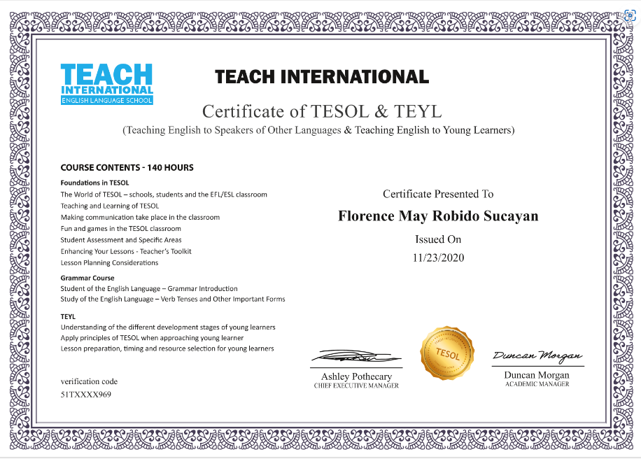 TESOL Certificate