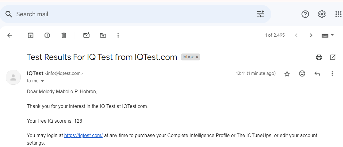 IQ test score