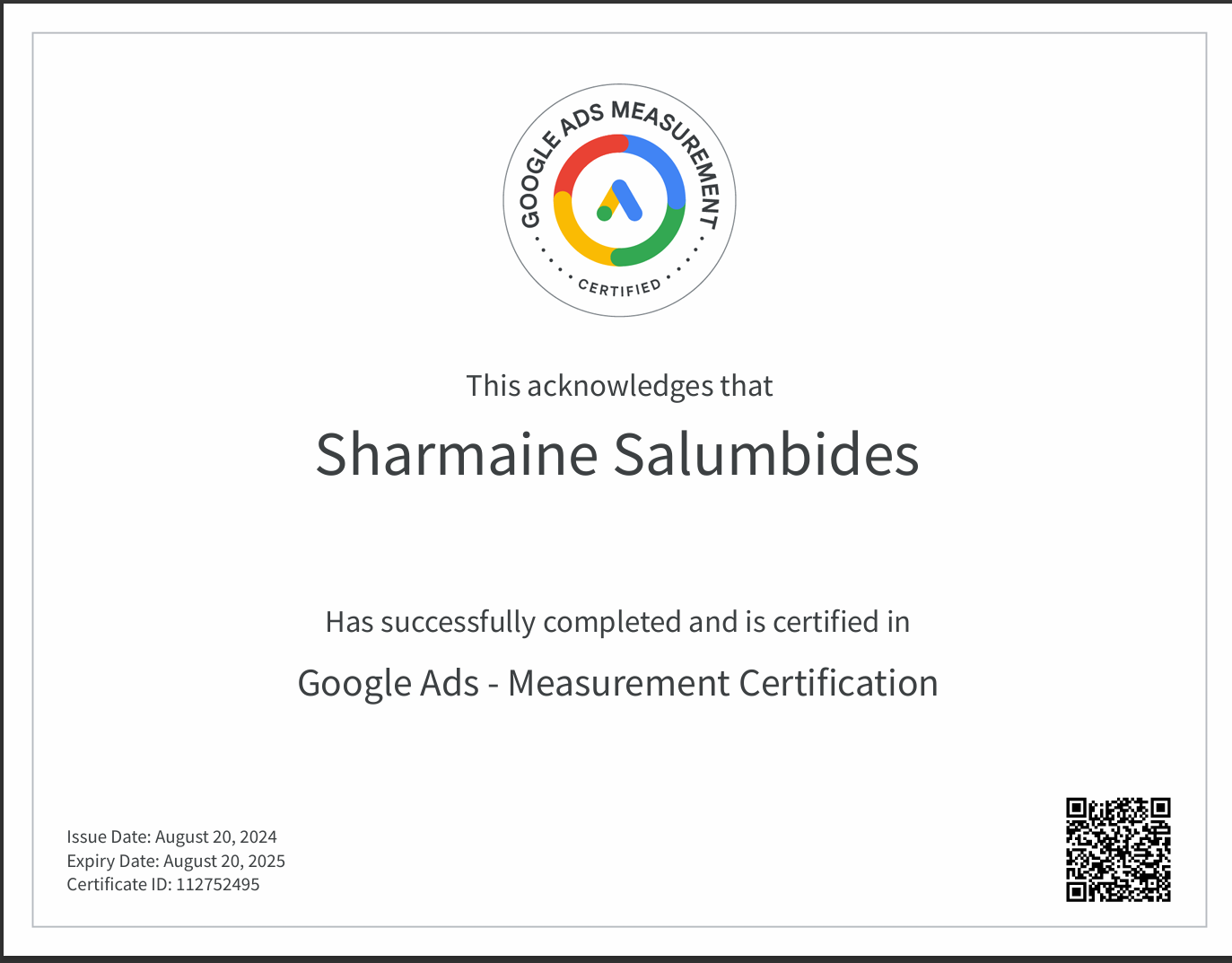 Google Ads Measurement Certification