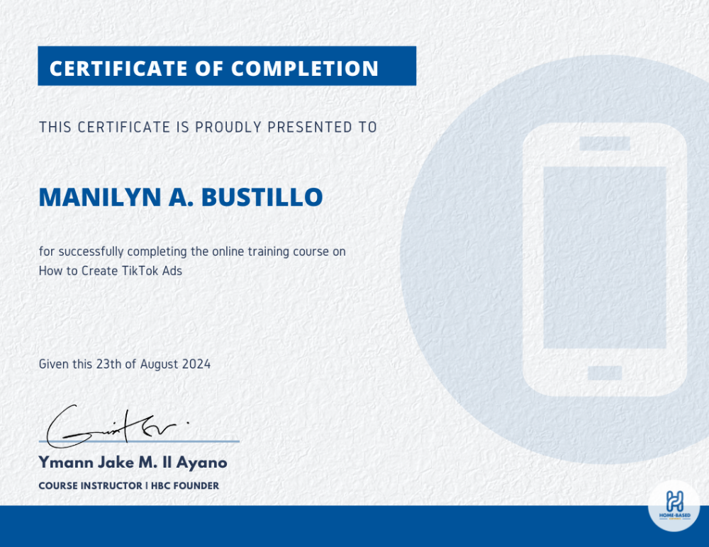 Tiktok Ads Certificate