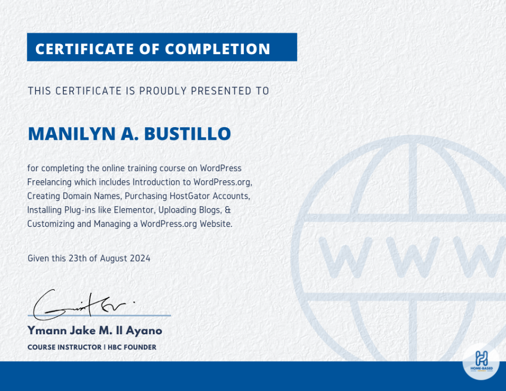 WordPress Certificate