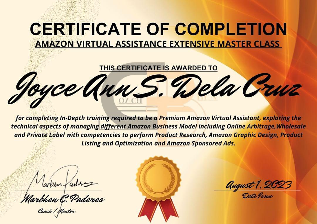 Amazon Virtual Assistant Certificate