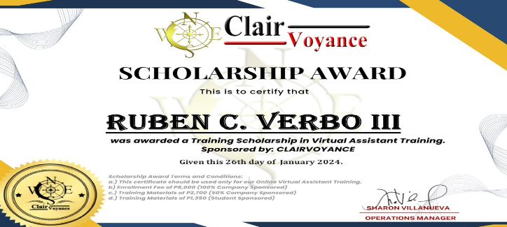 ClairVoyance Certificate