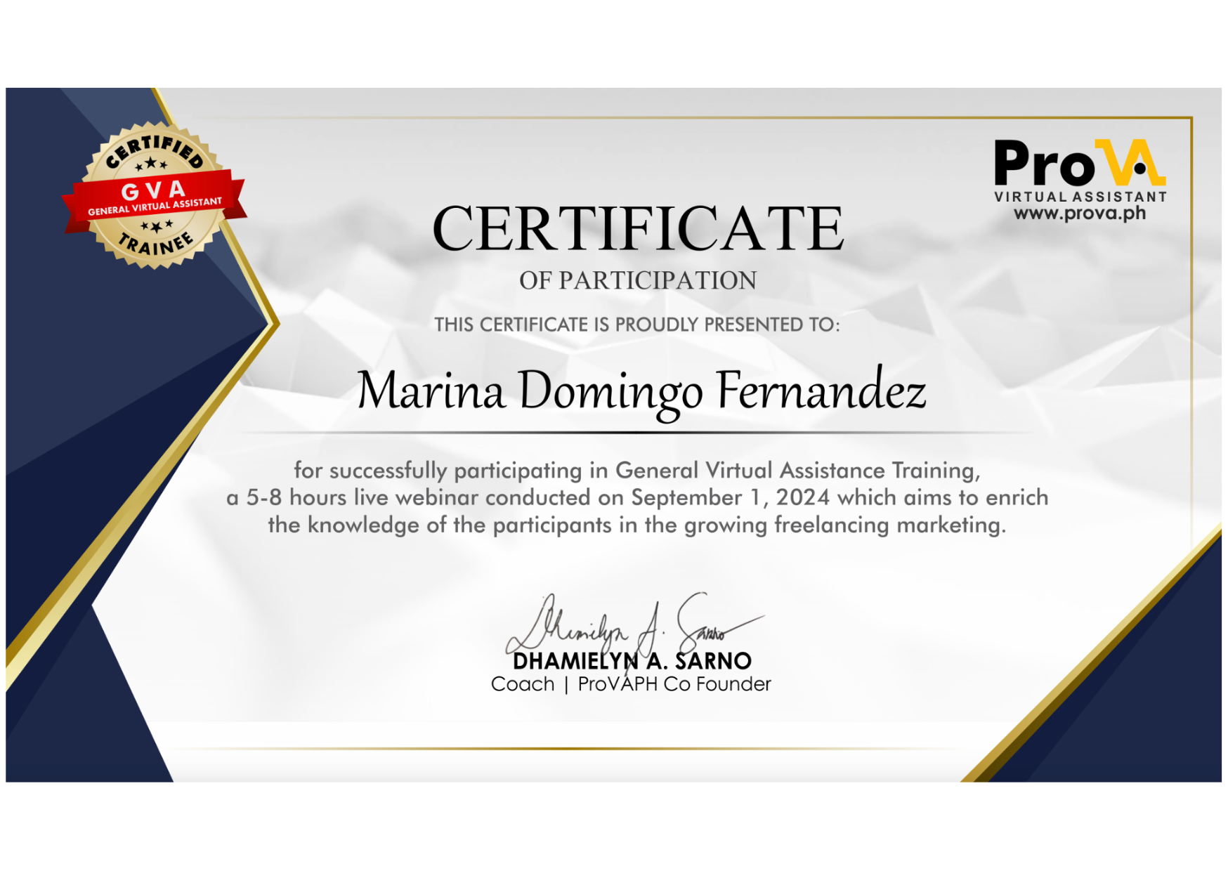 General Virtual Assistance Training