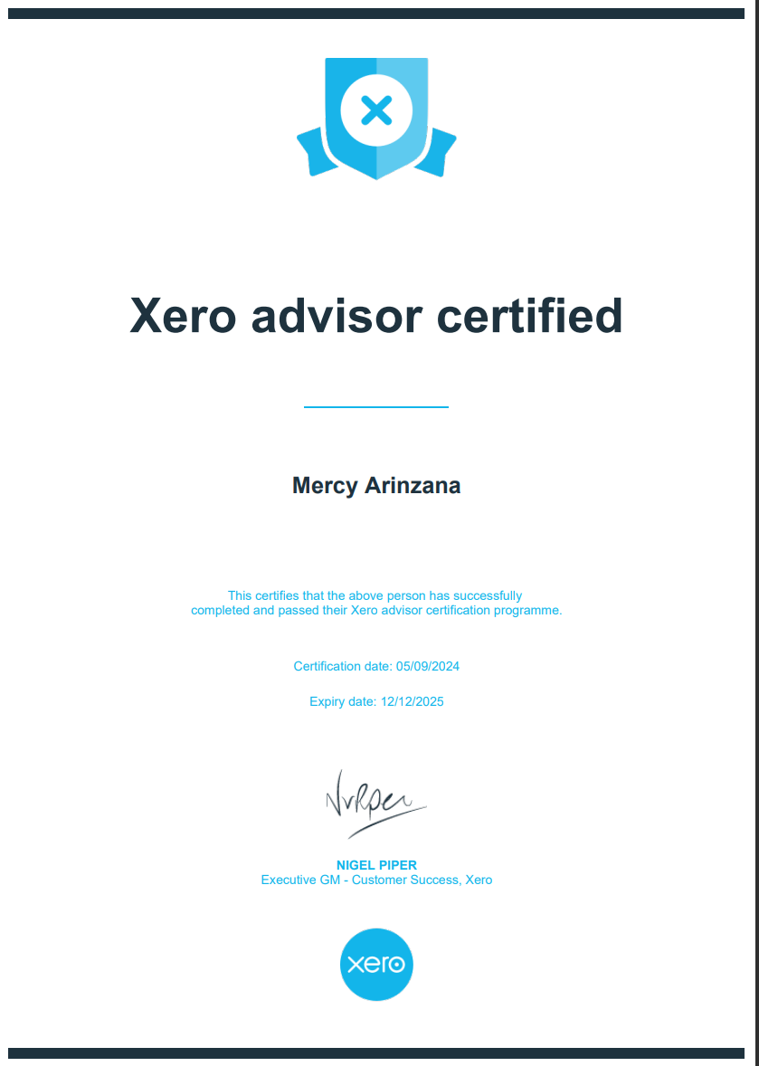 Xero Advisor Certified