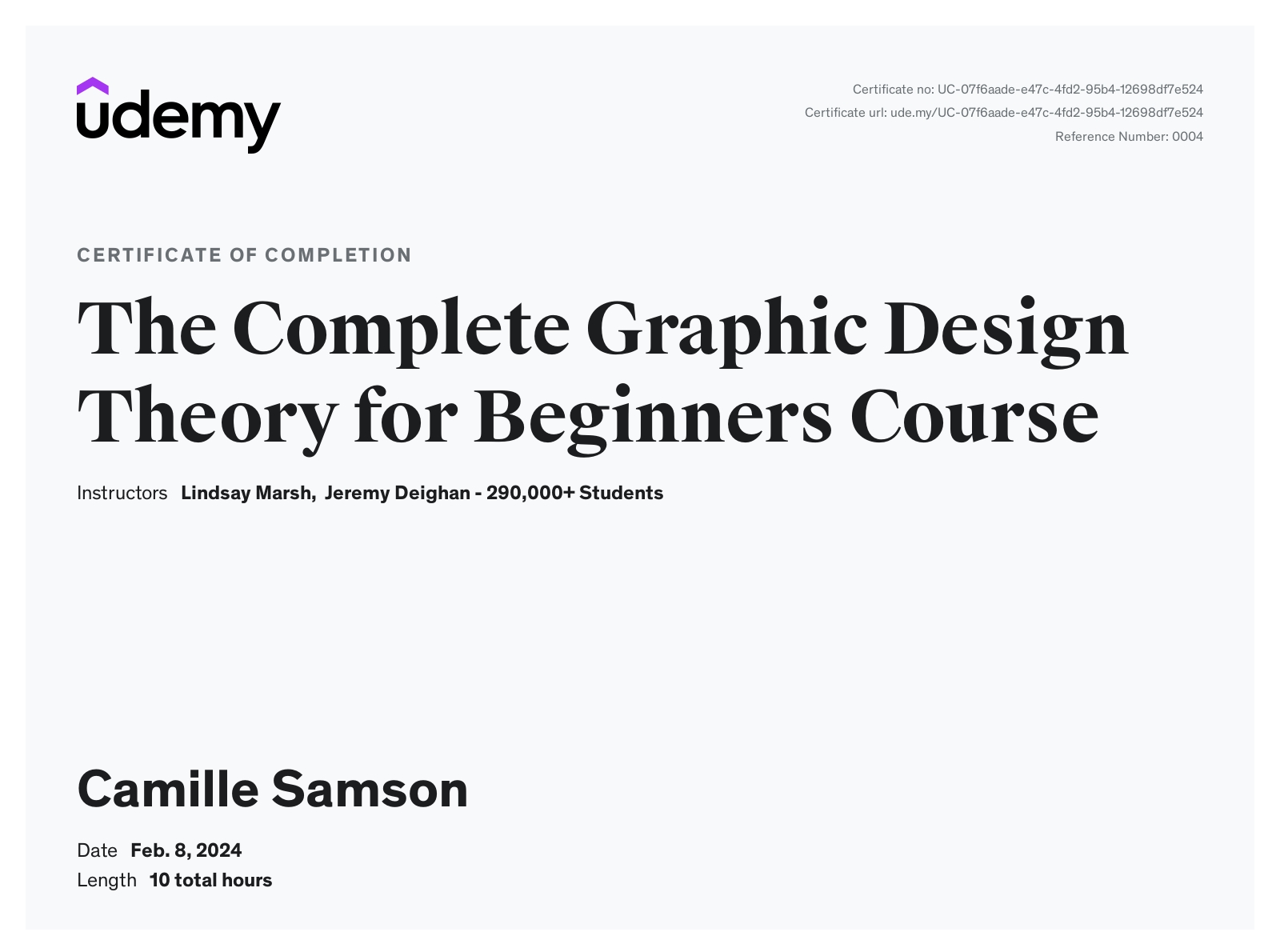 Udemy Graphic Design Certificate