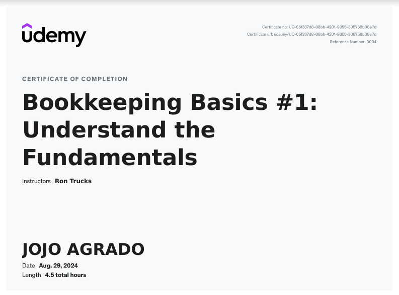 Bookkeeping Basic Certificate