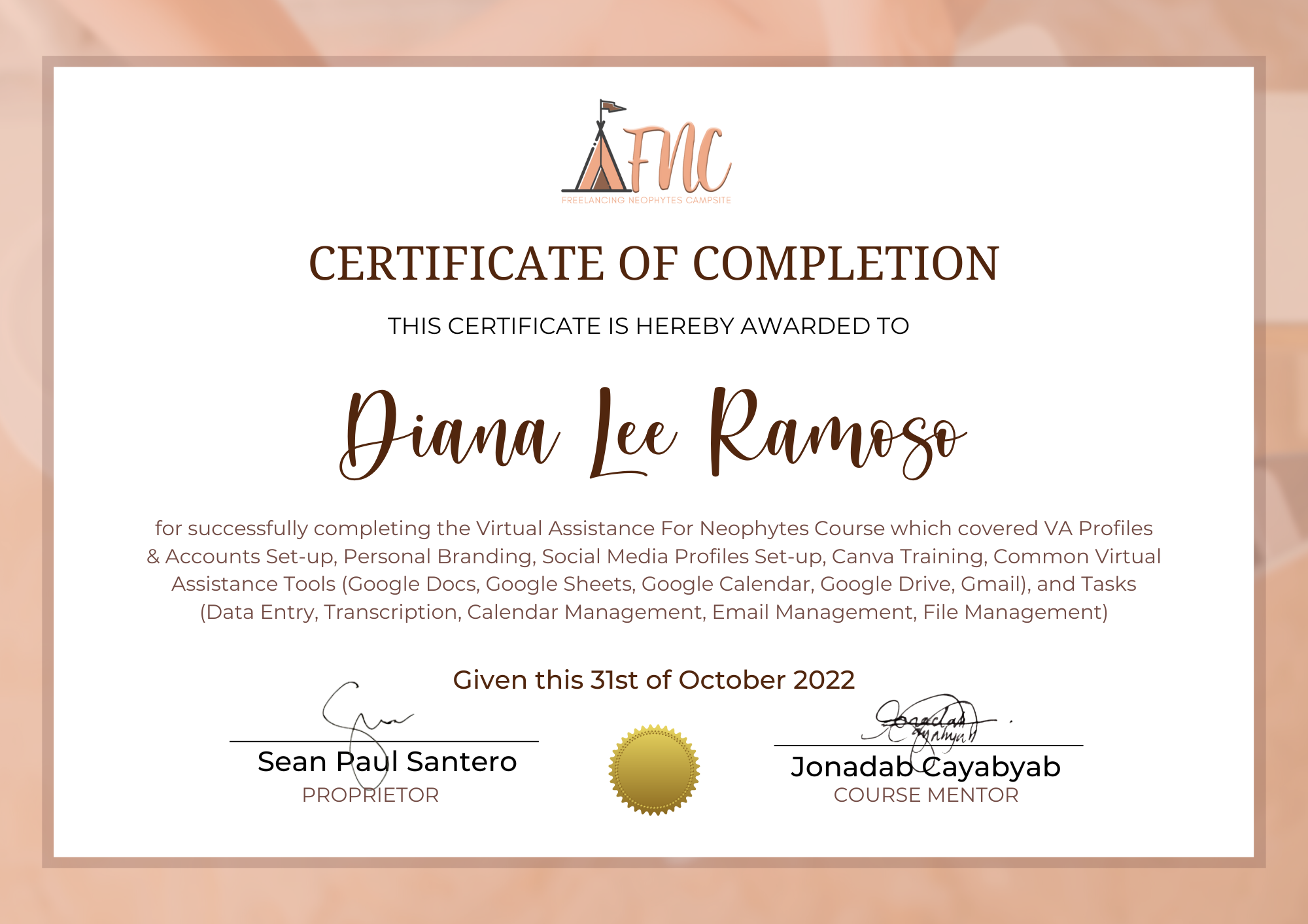 Certificate