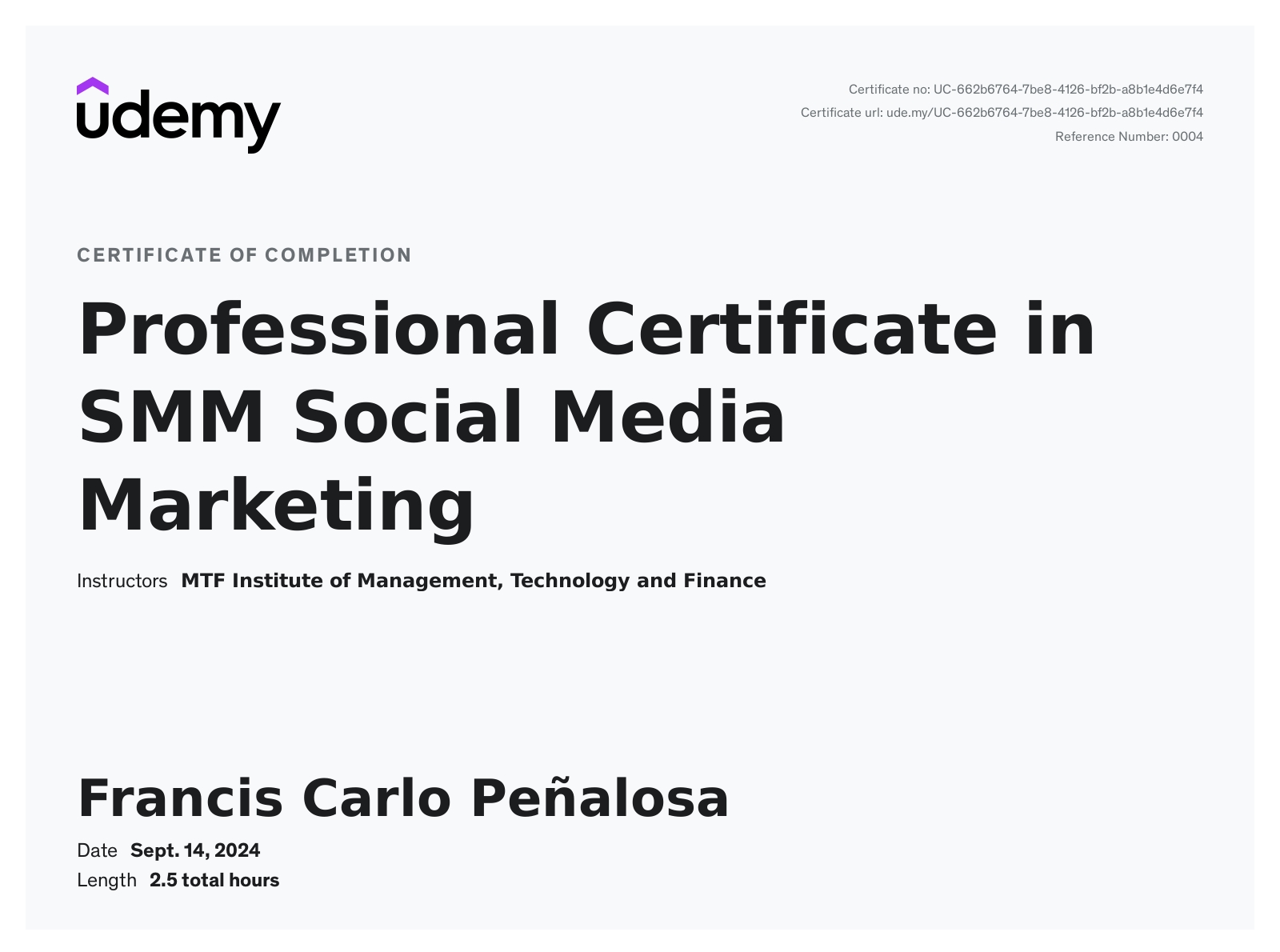 Professional Certificate in SMM Social Media Marketing