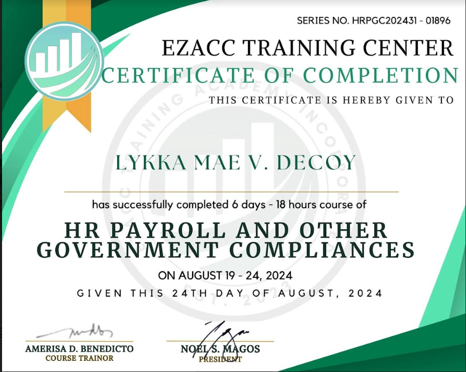 Hr Payroll and Other Government Compliance