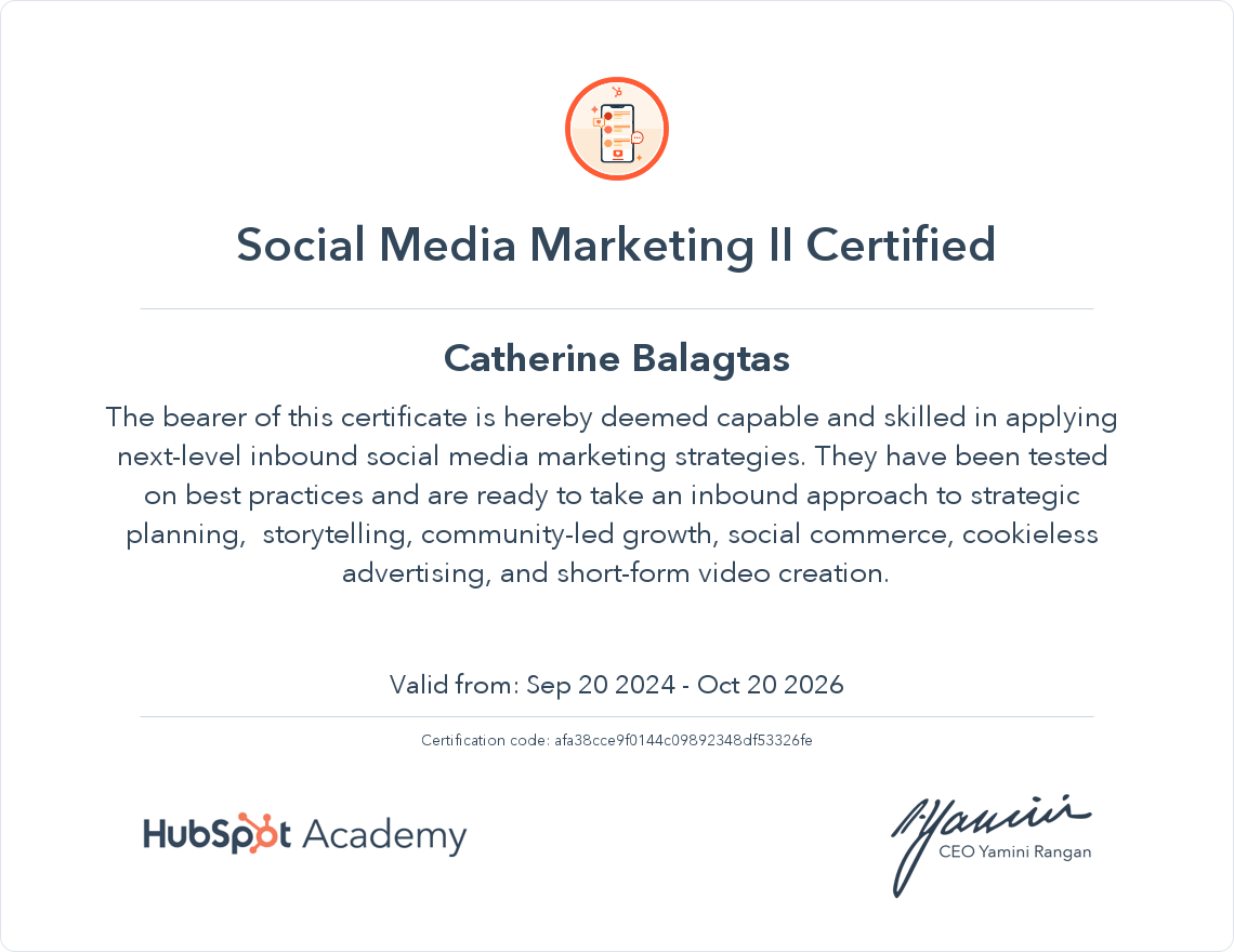 Social Media Marketing II Certified