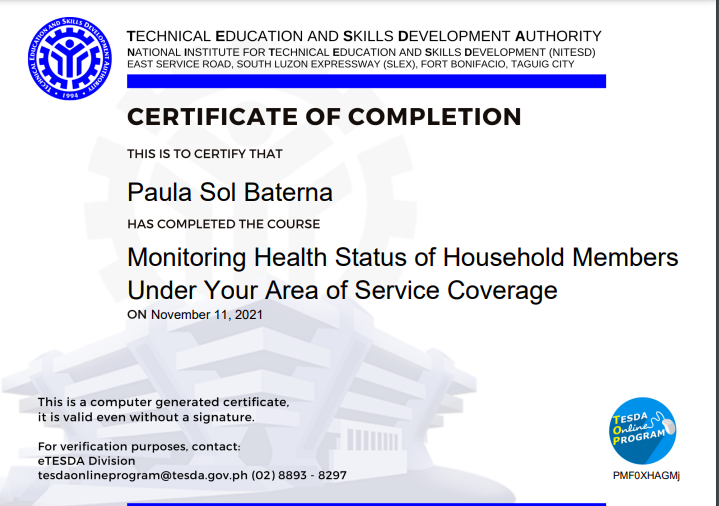 Monitoring Health Status of Household Members Under Your Area of Service Coverage