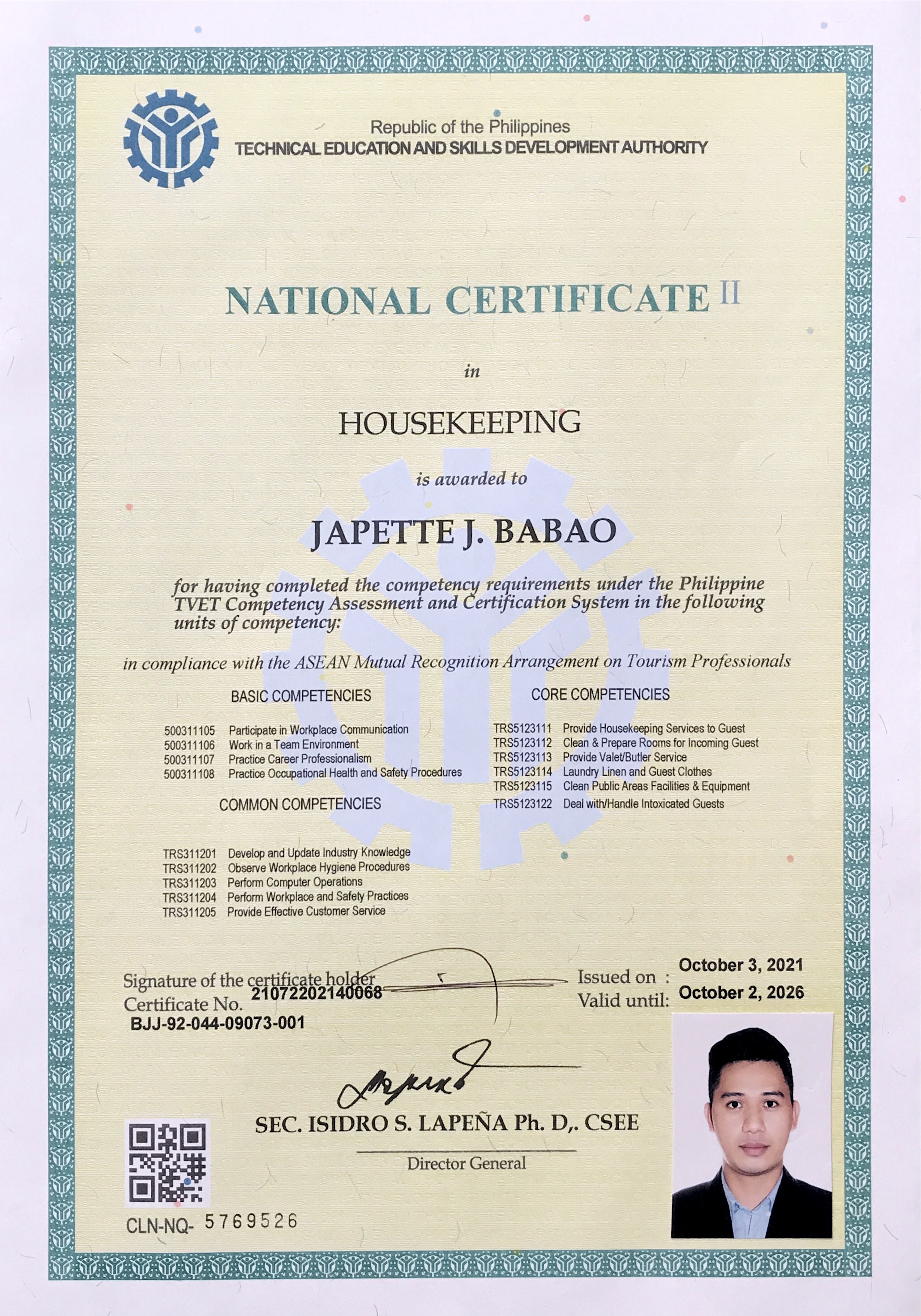 Housekeeping NC II