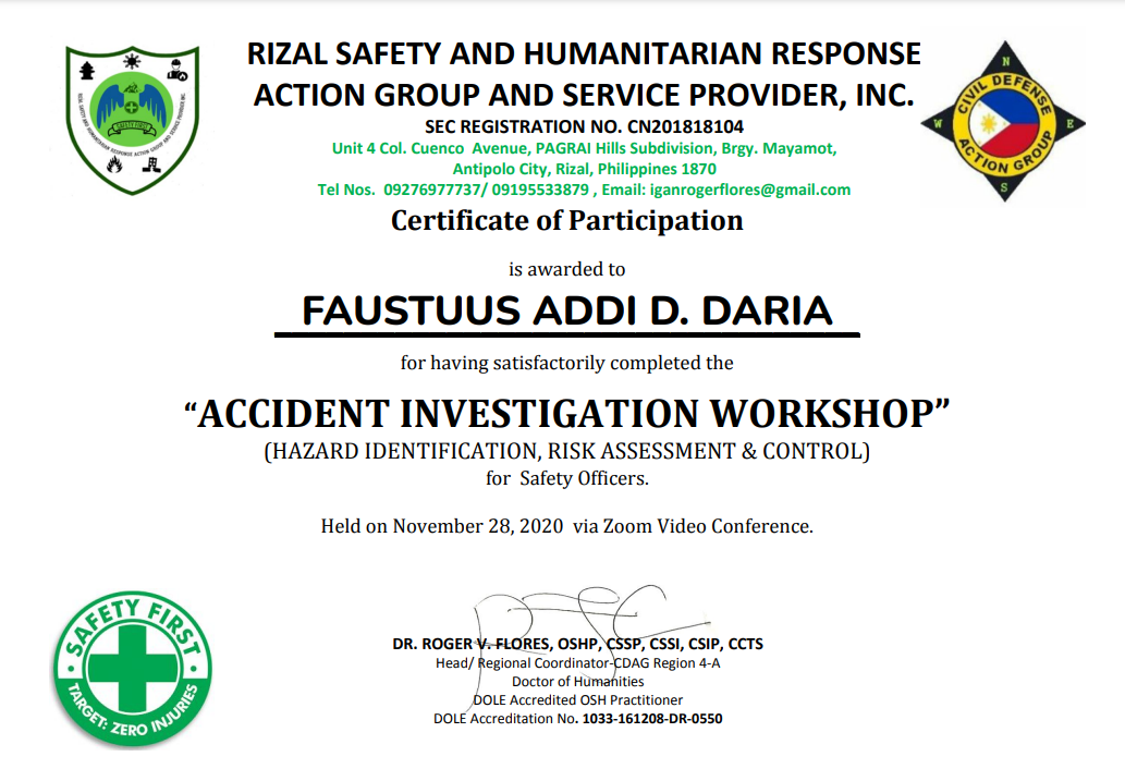 Accident Investigation Workshop