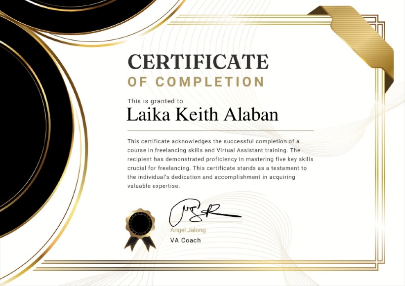 Virtual Assistant - Training Certificate