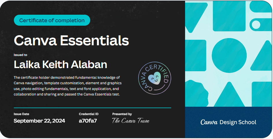 Canva Essentials - Training Certificate