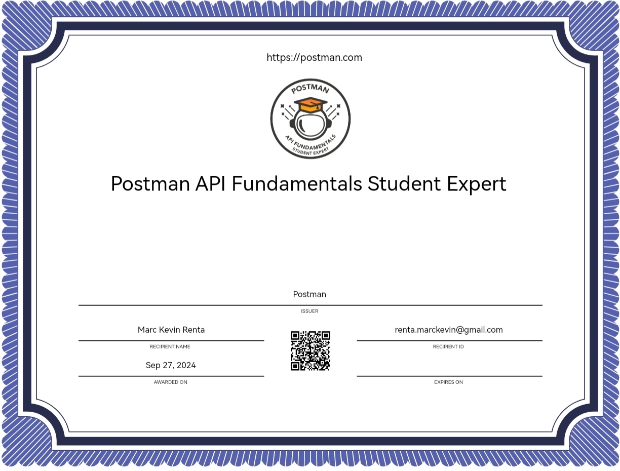 Postman API Fundamentals Student Expert