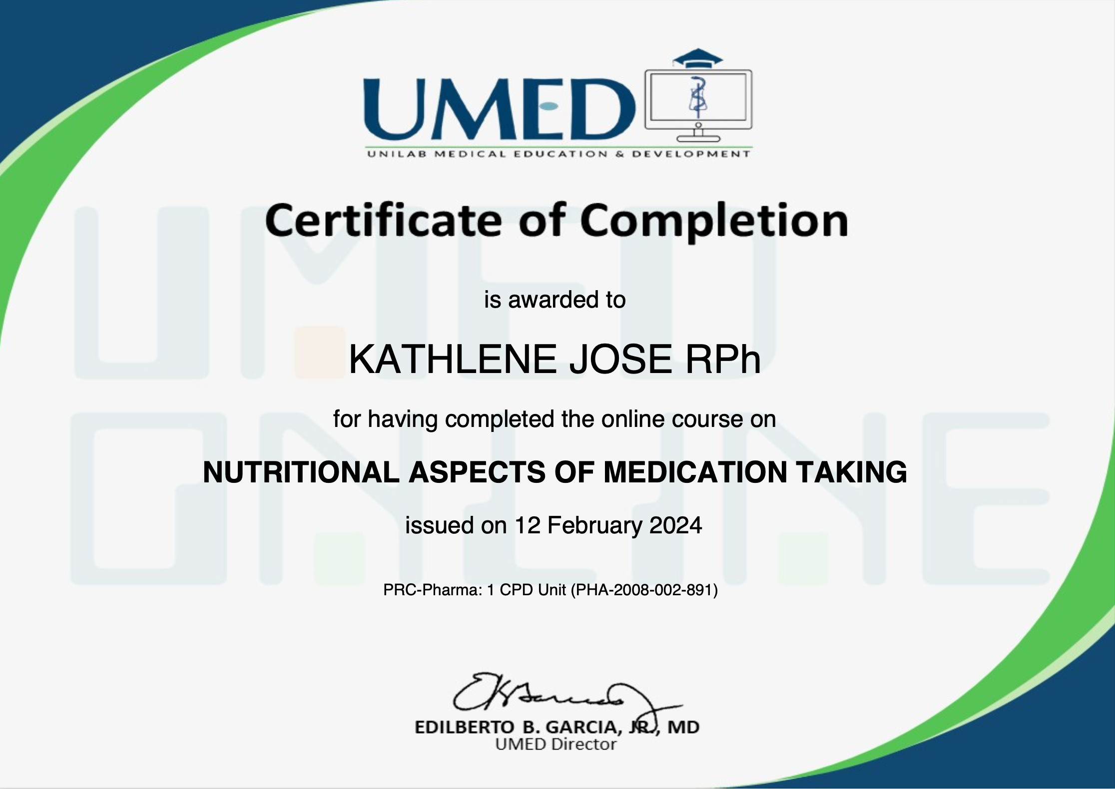 Nutritional Aspects of Medication Taking