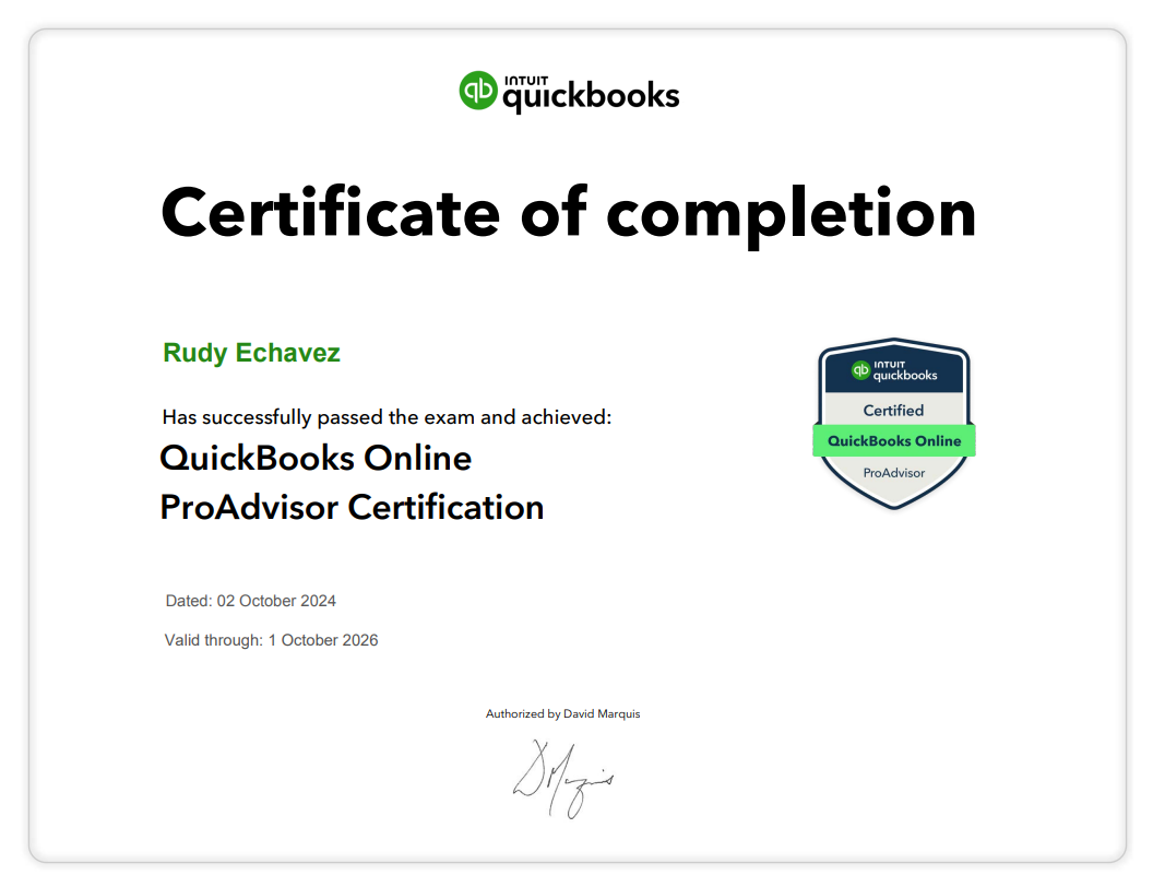 Quickbooks Online Proadvisor Certificate