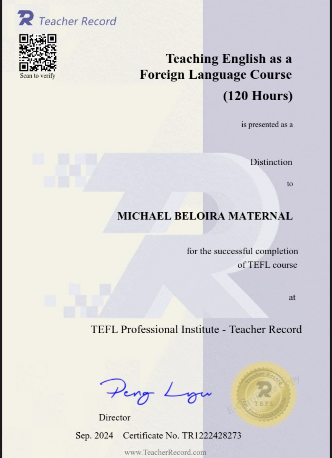 TEFL Certificate