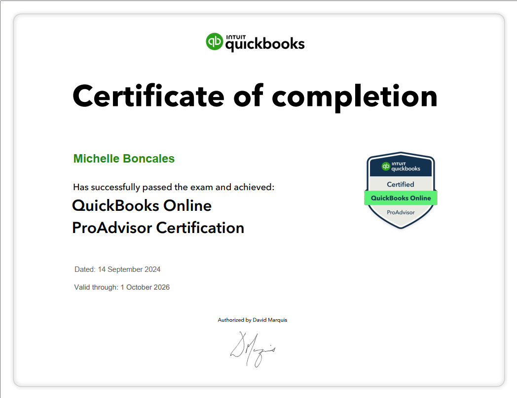 Quickbooks Online ProAdvisor Certification