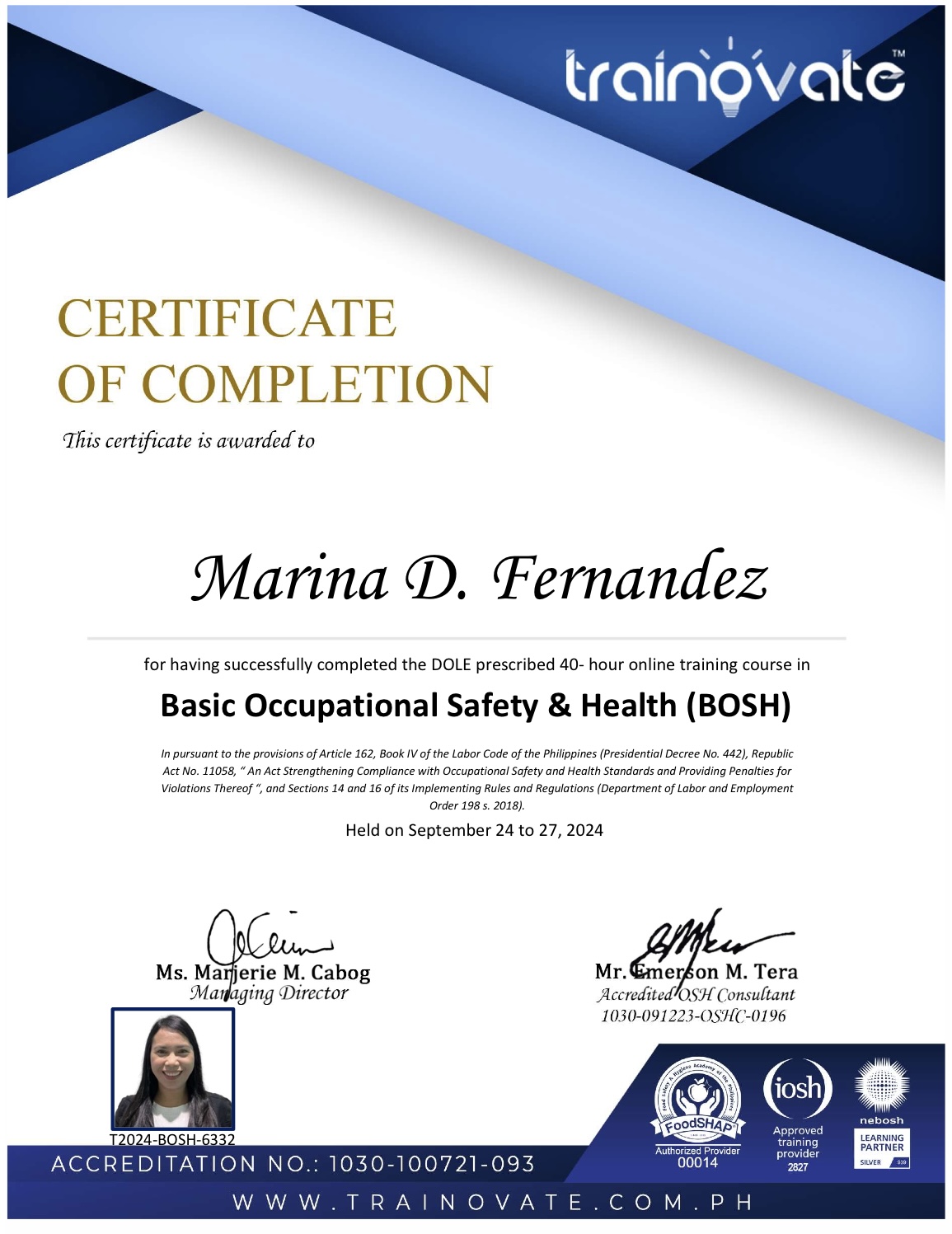 Basic Occupational Safety and Health