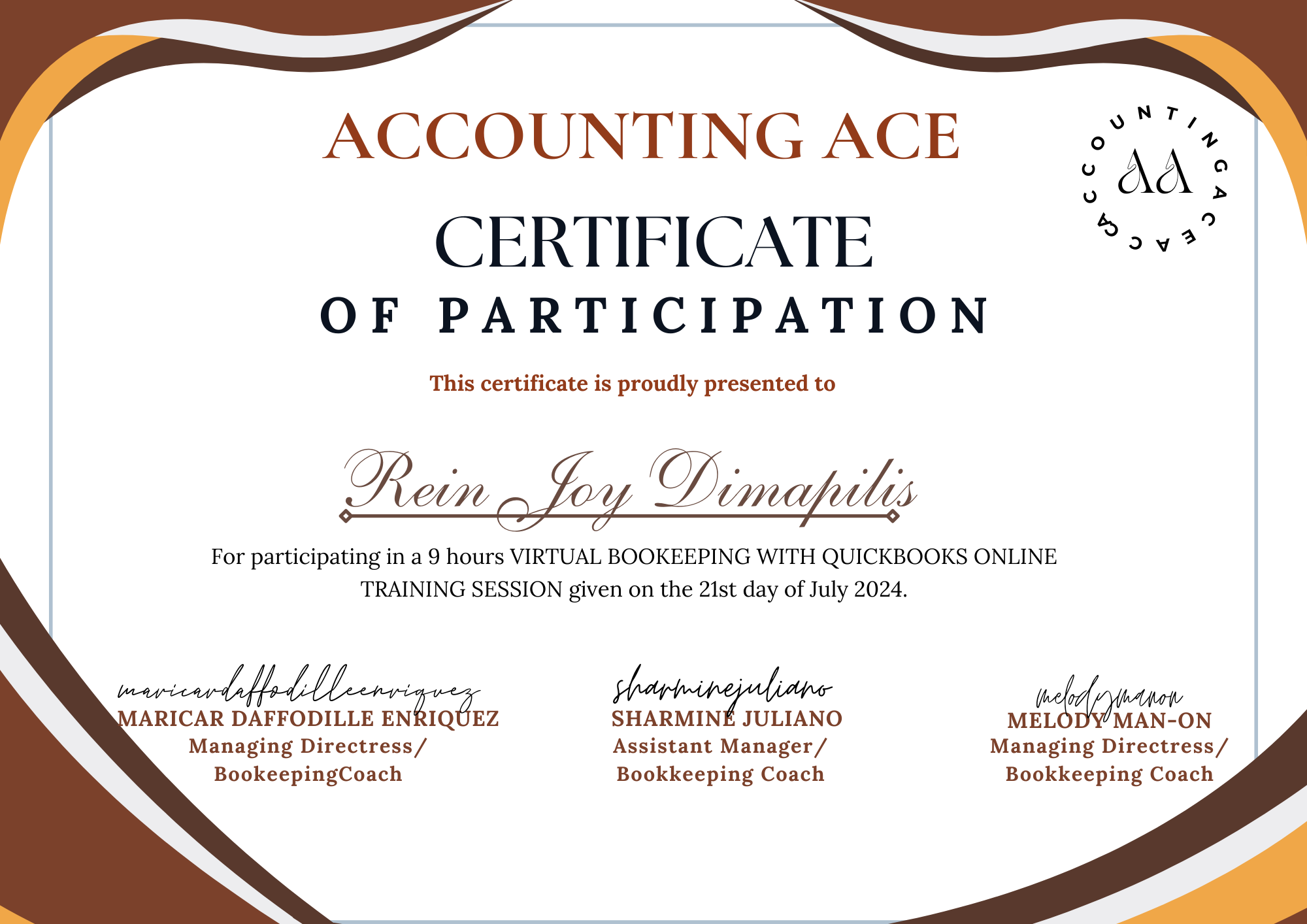 Bookkeeping Certificate