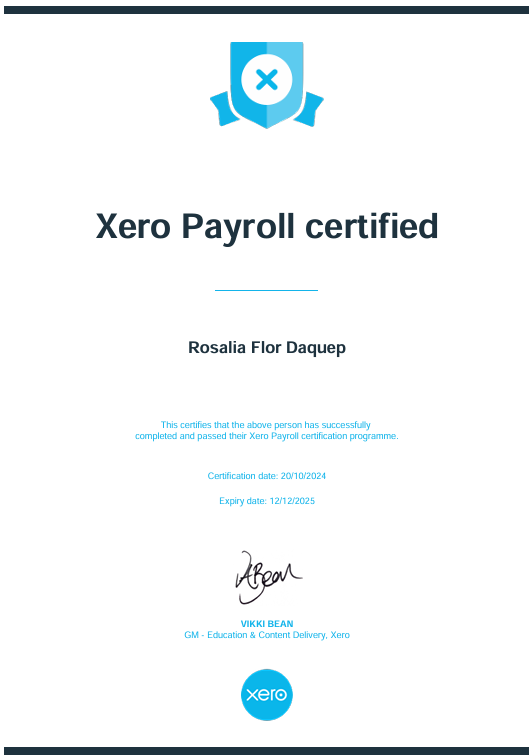 Xero Payroll Certified