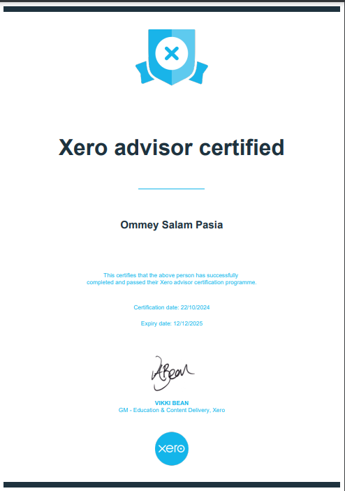 Xero Advisor Certified