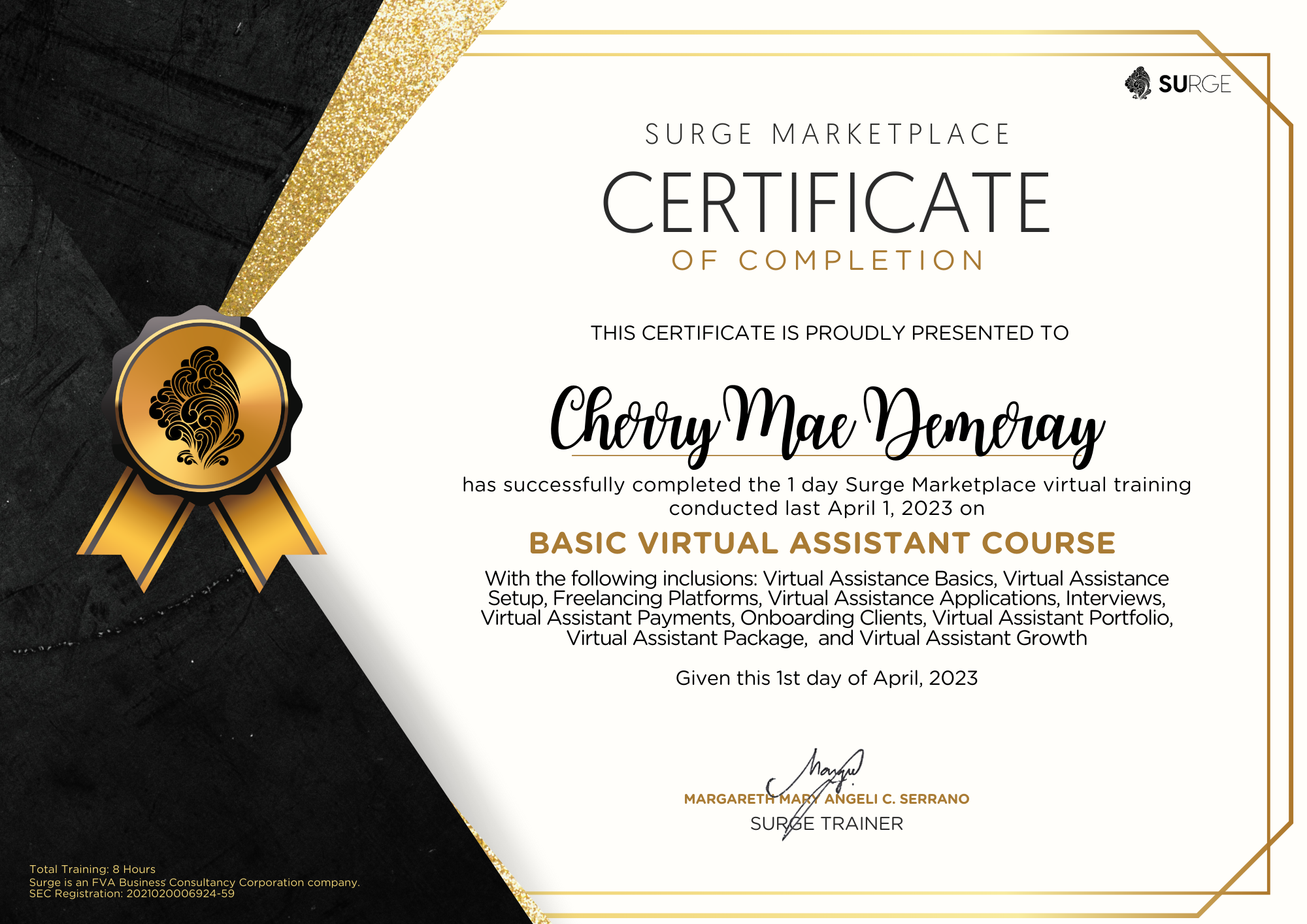 Certificate of Completion