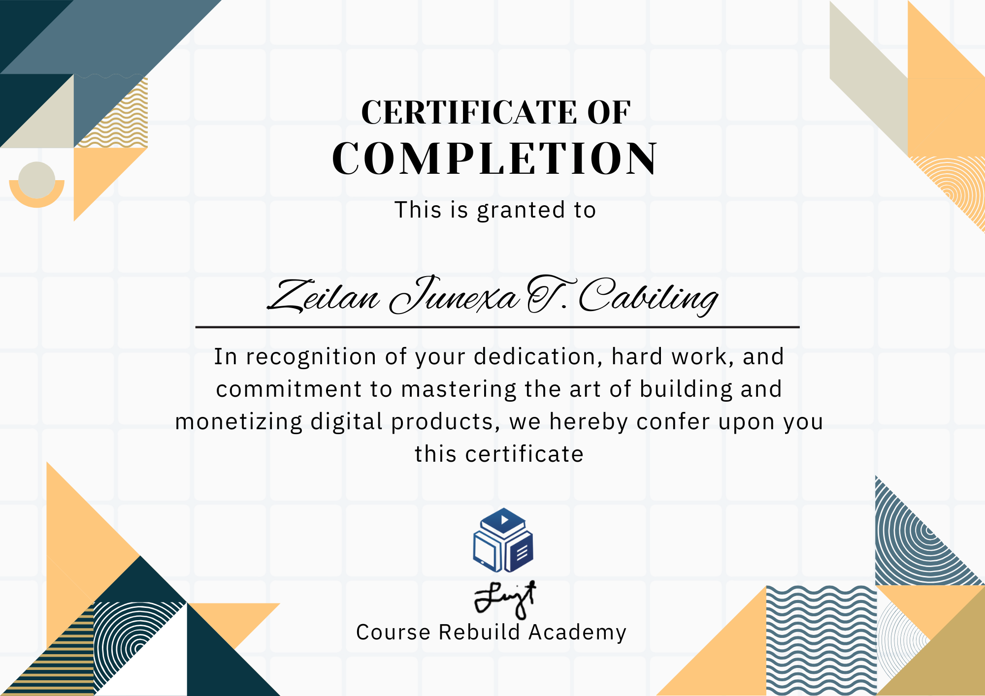Digital Product Training Certificate
