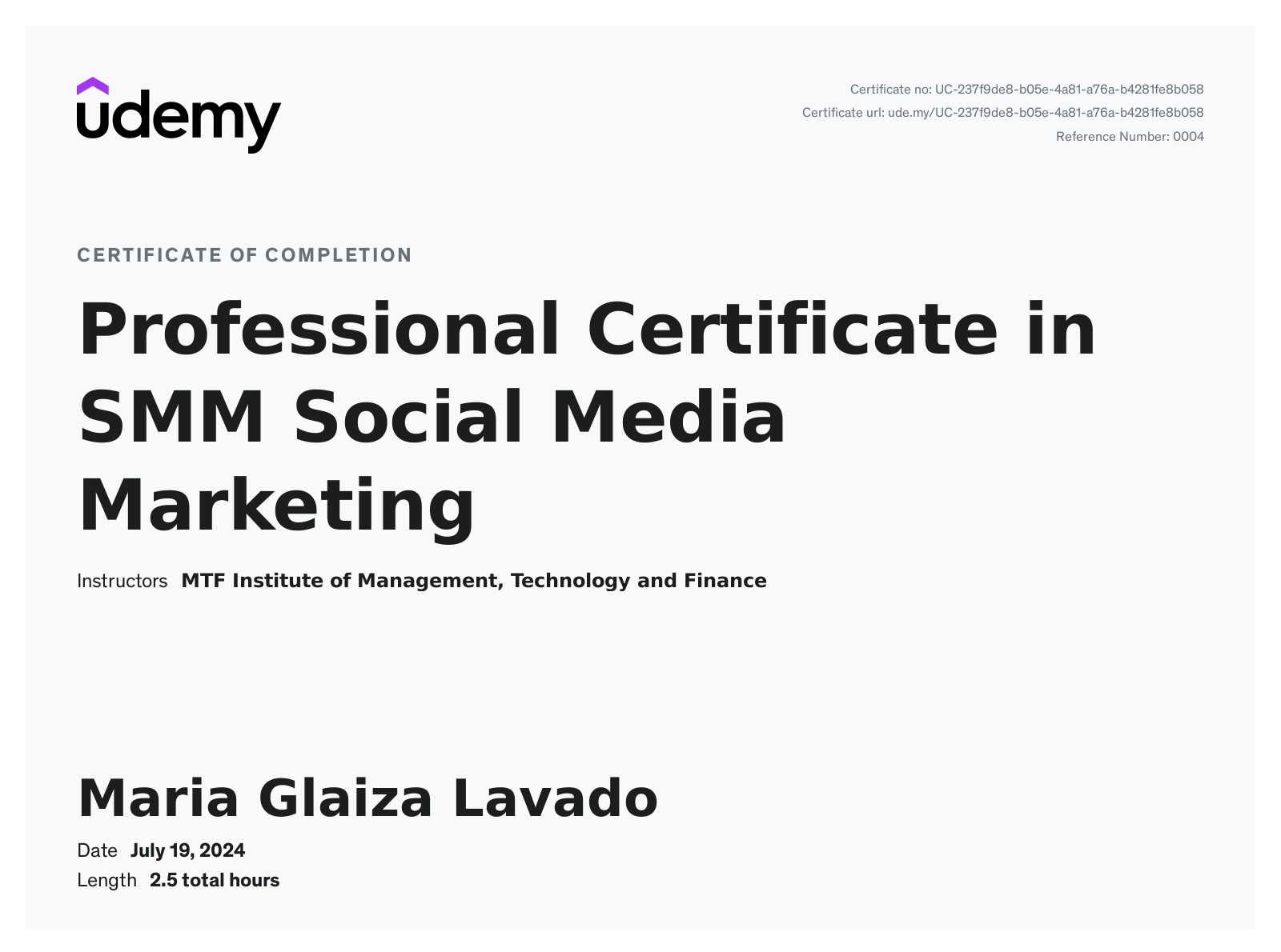 Professional Certificate in SMM Social Media Marketing