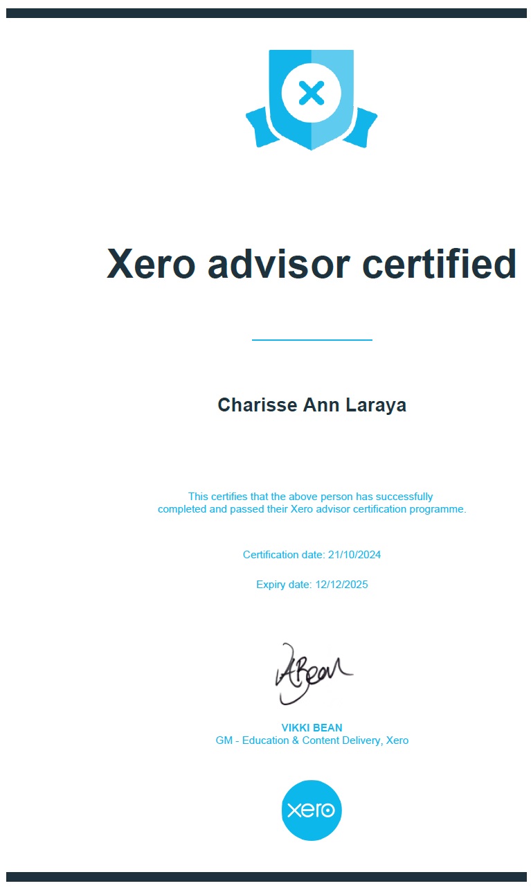 XERO Advisor Certificate