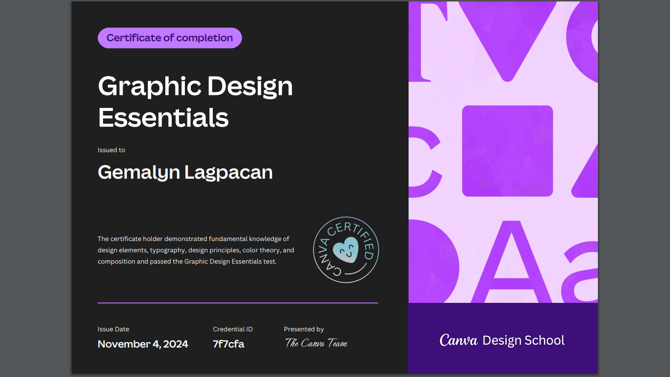 Graphic Design Essentials Certificate